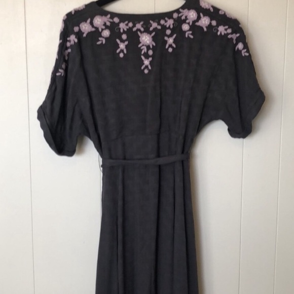 Free People Embroidered Tie Waist Midi Dress - Picture 6 of 10